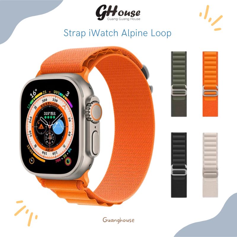 Strap Alpine Loop Nylon Apple Watch iWAtch Tali Pengganti Apple Watch iWatch Ultra Breathable Model Alpine Nilon Loop