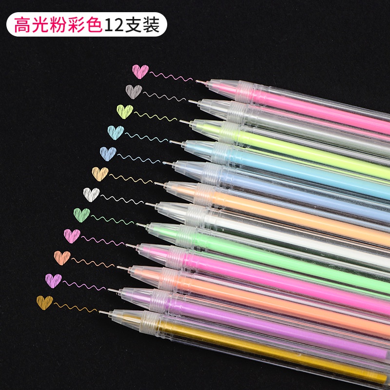 

COLOR GEL PEN 12 WARNA 0.50MM / REFILL PULPEN GEL WARNA WARNI 0.50MM BS