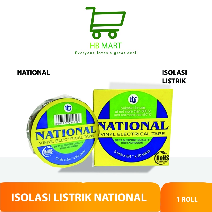 

Isolasi Listrik National Vynil PVC Lem Selotip Nasional