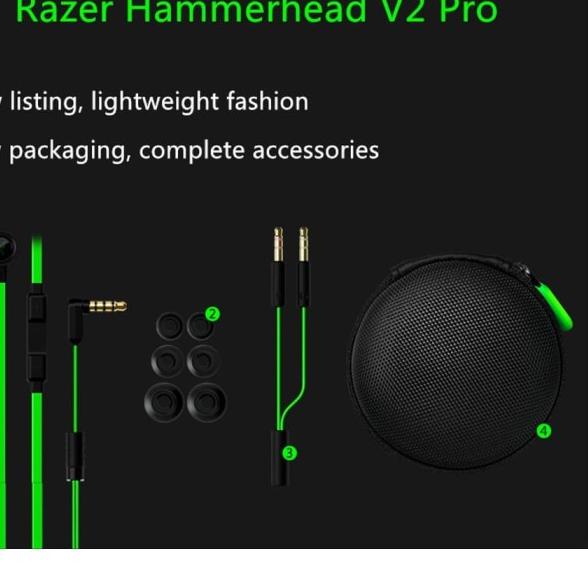 RAZER Hammerhead Pro V2 OEM SUPER Gaming Dota Earphone