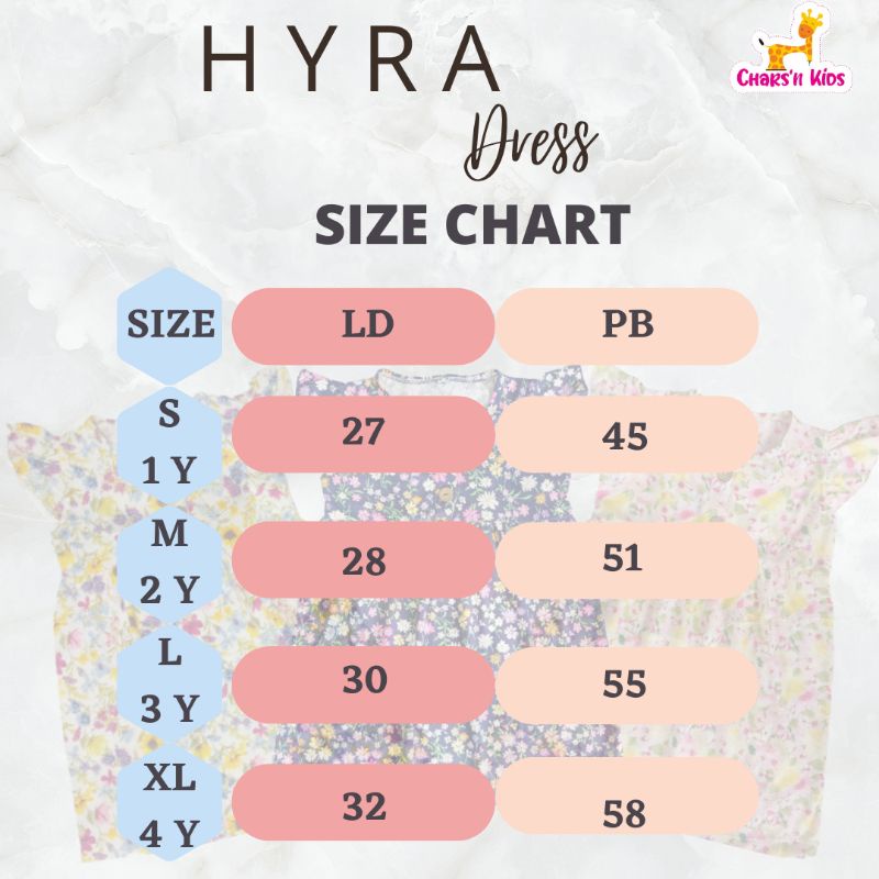 Dress anak motif Hyra usia 1-4 tahun