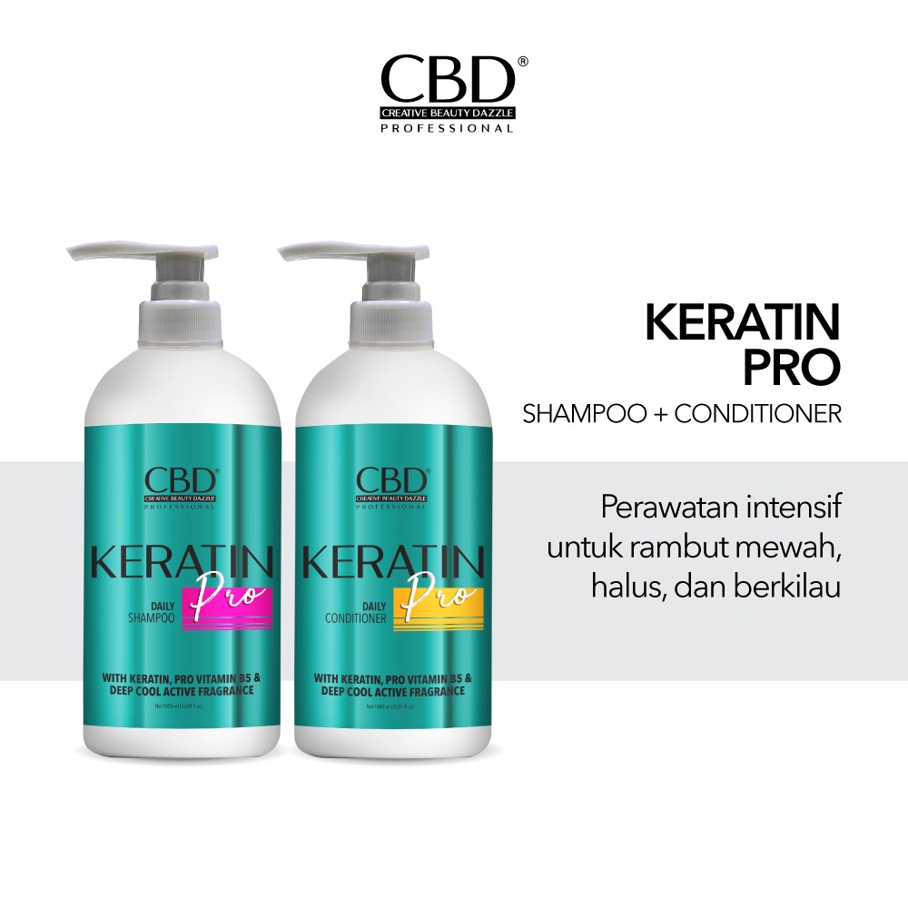 Jual CBD Professional Keratin Pro Daily Shampoo 1000ml & Conditioner