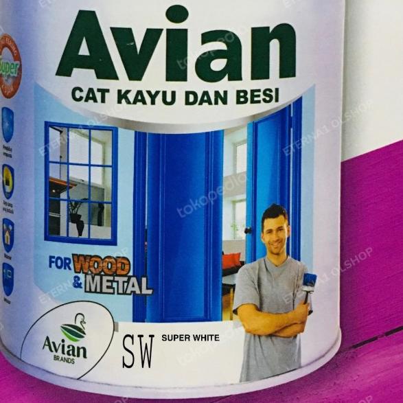 Avian SW Super white 1kg Cat besi dan kayu Putih mengkilat