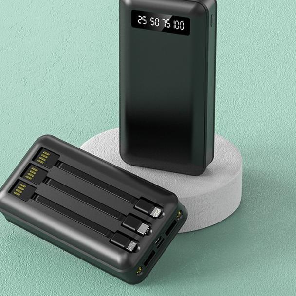 PowerBank 20000 mah Power Bank Murah Mini Dual USB LED BASIKE Fast - Putih 20000mah