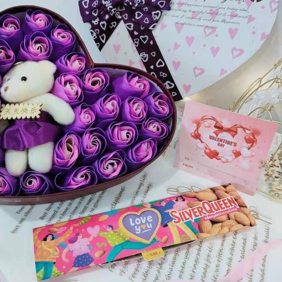 

Onemarkets Kado Bunga Valentine Kotak Love - Kado Anniversary F003D - Biru