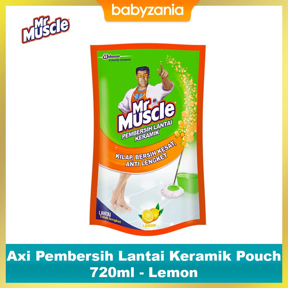 Mr Muscle Axi Pembersih Lantai Keramik Pouch 720ml - Lemon