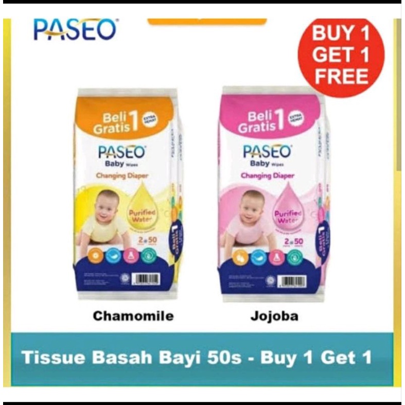 PASEO TISSUE BASAH 50 SHEETS CHANGING DIAPER