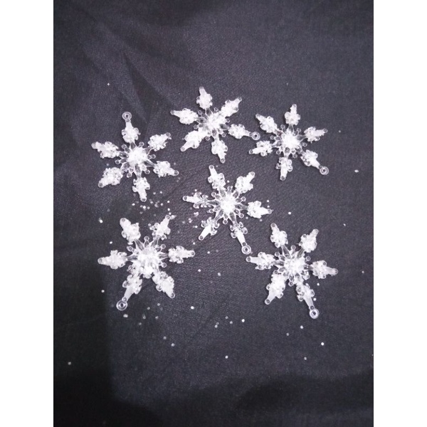 hiasan natal snowflake akrilik 4.5 cm 6pcs