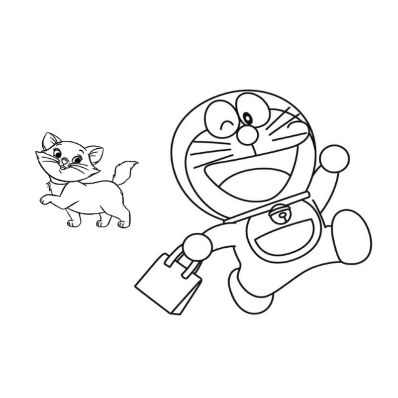 

Buku / lembar mewarnai gambar doraemon