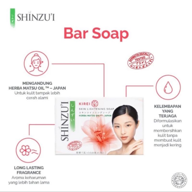 Shinzui sabun batang 60 gram / Sabun batang Shinzui 60 gr / SHINZUI Skin Lightening Bar Soap 60 gr / Sabun Shinzu'i