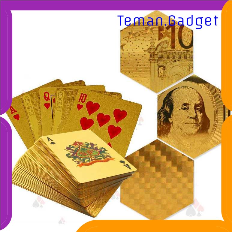 TG-MAN Kartu Remi Poker Lapisan Gold Foil - TH73A