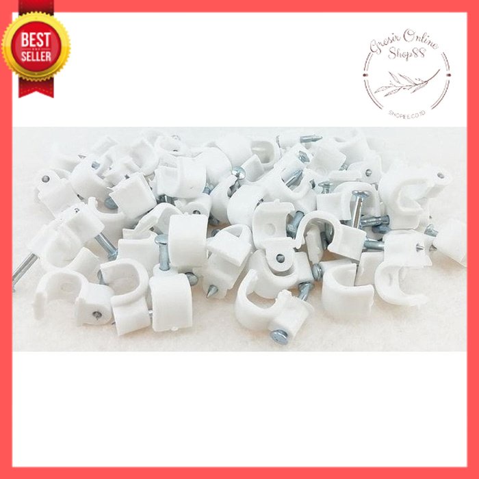 GOS A108 -  Klem Jepit Kabel 7 mm Cable Clips Clamp DIJAMIN PAKU BETON