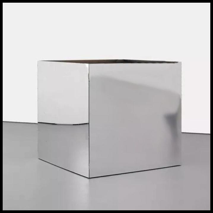 Kotak Kaca Dekorasi Meja Lamaran 20X20Cm Mirror Cubes - Silver Or Gold