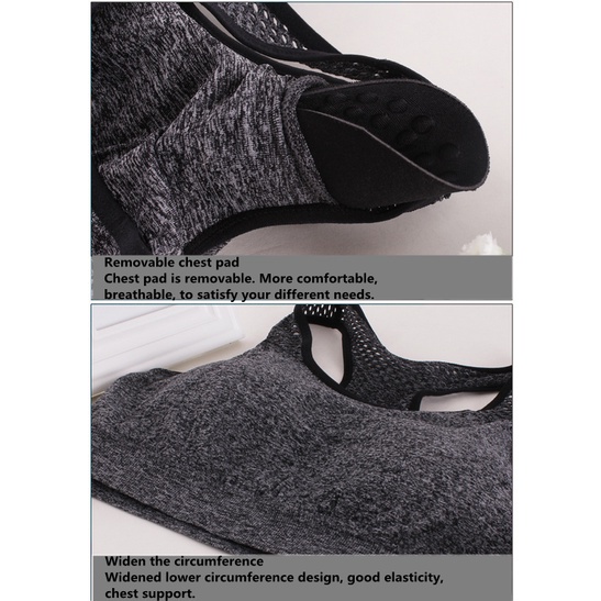 Sports bra Kembali Gesper Disesuaikan Shockproof dan cepat kering Kebugaran Bra melubangi Yoga bra 404