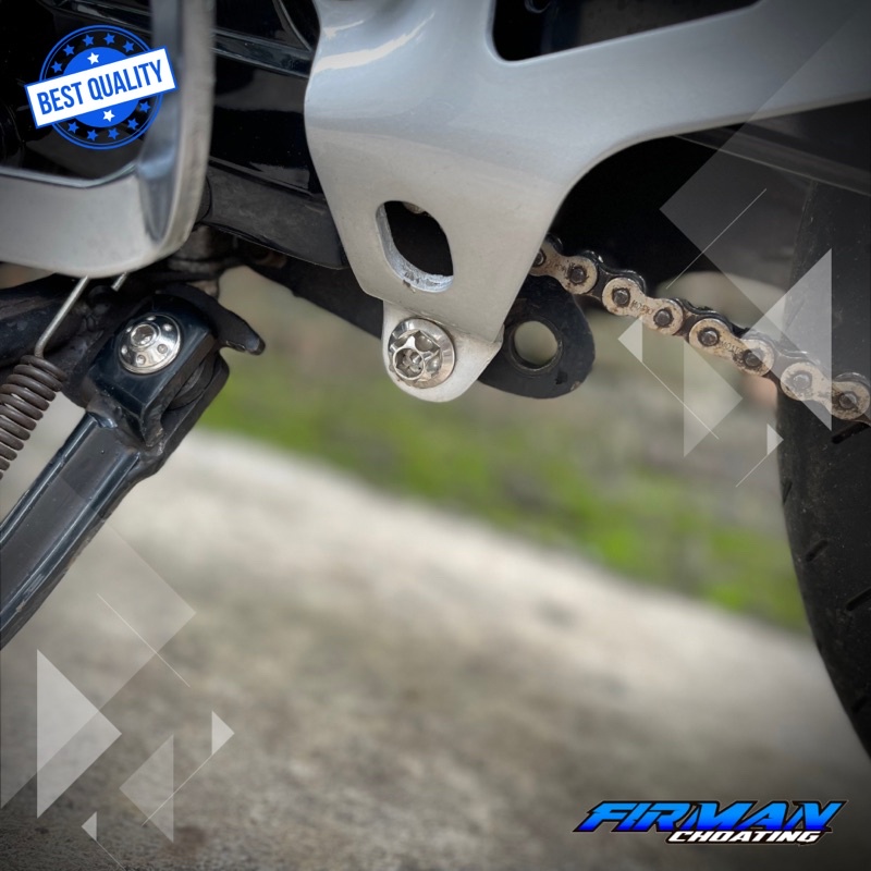 PROBOLT BAUT FOOTSTEP BELAKANG F1ZR M10x20 DRAT 14 2CM 1 KUNCI &amp; 2 KUNCI (Harga 1 Biji)