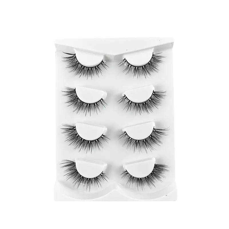 F127 - 4 PASANG 3D Eyelashes Extension Natural False Eyelashes Cross Long Winged Eyelash End Eye Elongated Big Eye Lashes