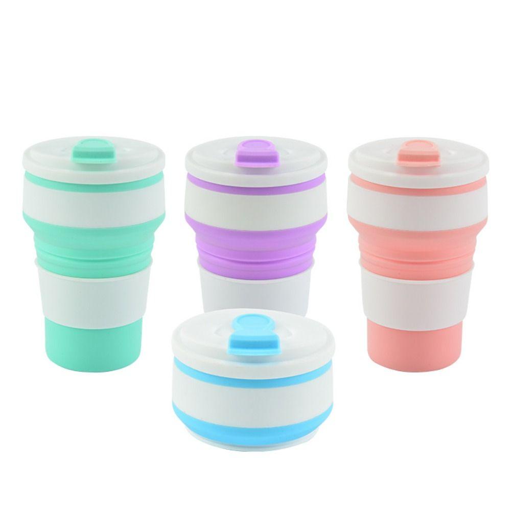[Elegan] Cangkir Teh Outdoor 350ml Portable Silicone Collapsible Bottle