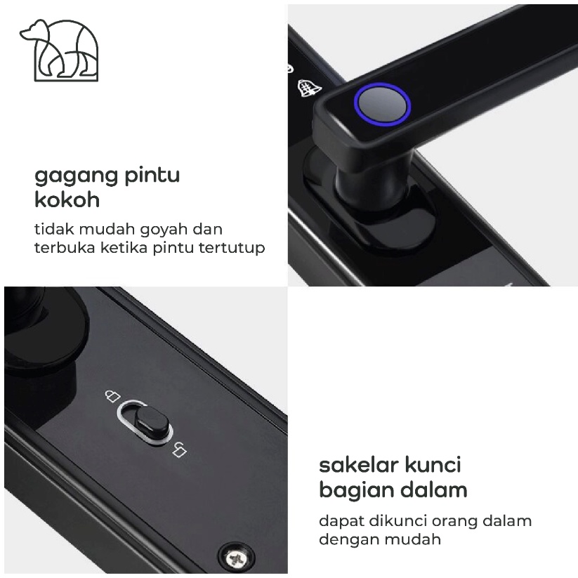 【IKONE】ZORO Home Digital Smart Door Lock TUYA fingerprint kunci pintar kunci pintu sidik jari digital code security electronic door lock kunci pintu fingerprint gagang pintu rumah kamar gagang pintu elektronik digital