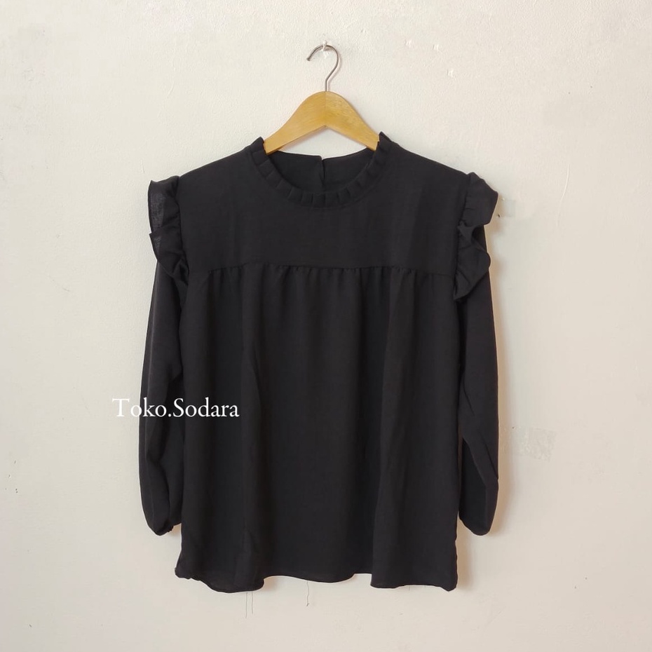 Blouse Wanita Hafiza // Hafiza Blouse Crincle // Blouse Lengan Balon Korea Style