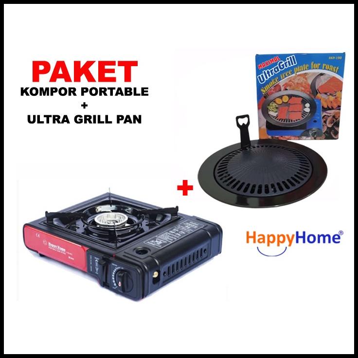 Paket Kompor Portable Bbq Ultra Grill Pan Happy Home