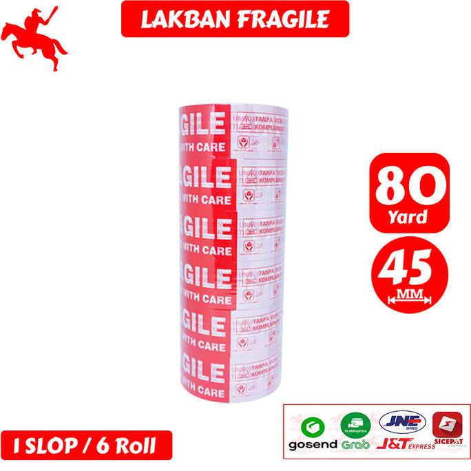 

Lakban Fragile KSATRIA Tape 45mm x 80 Yard (1 Slop)