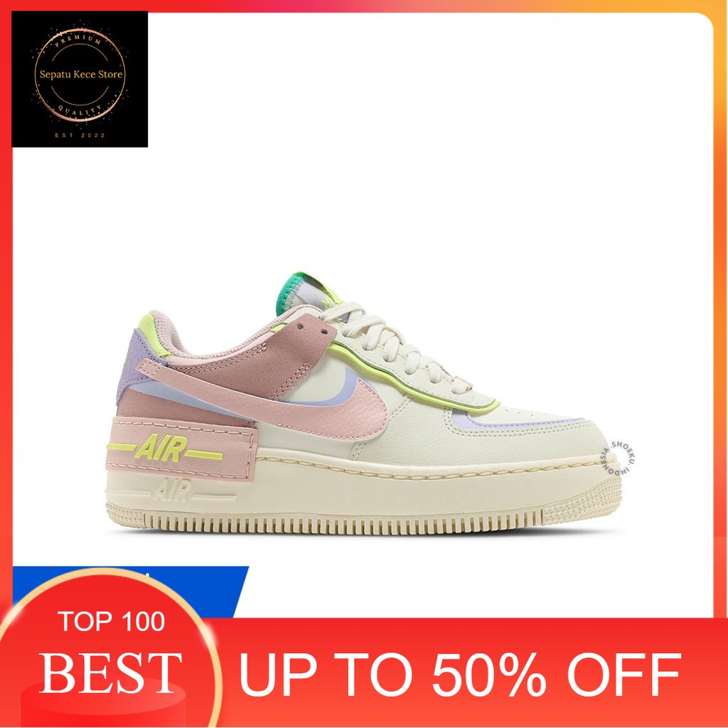Sepatu Sneakers Wmns Air Force 1 Shadow 'Cashmere' Import Original Pria Wanita