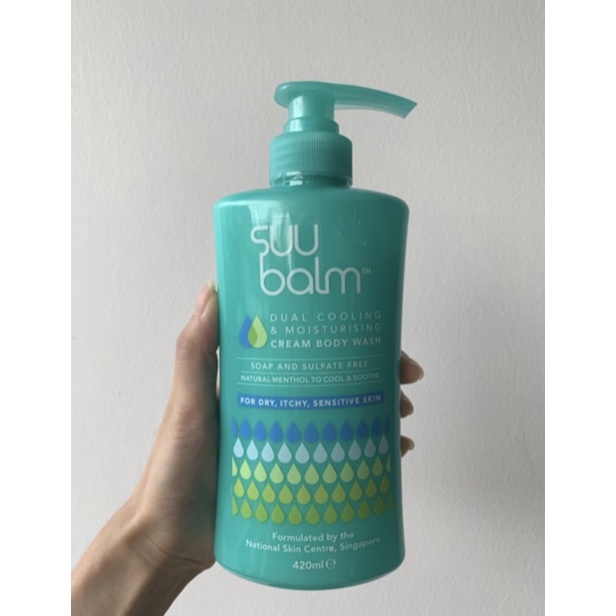 suu balm dual cooling & moisturising cream body wash