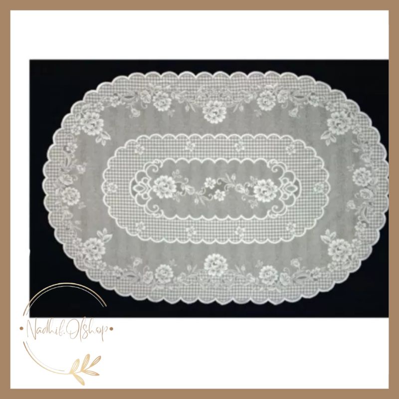 COD TAPLAK MEJA MAKAN 6 KURSI OVAL 150X230CM BAHAN KAIN POLYESTER