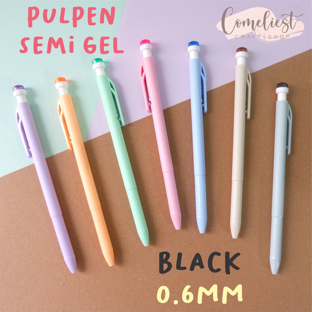 

PULPEN SEMI GEL HITAM 0.6MM PASTEL AESTHETIC LUCU