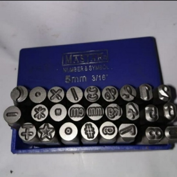 

Unik last stok NjT stamp punch angka dan simbol ketok bintik 7mm mastar Murah