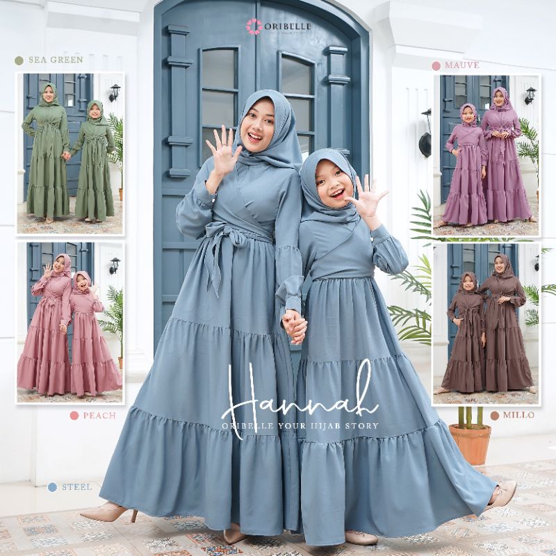 Hannah Dress by Oribelle Kids Gamis Couple Ibu Anak Terbaru Casual chic Modern Claming Elegant 2 loo