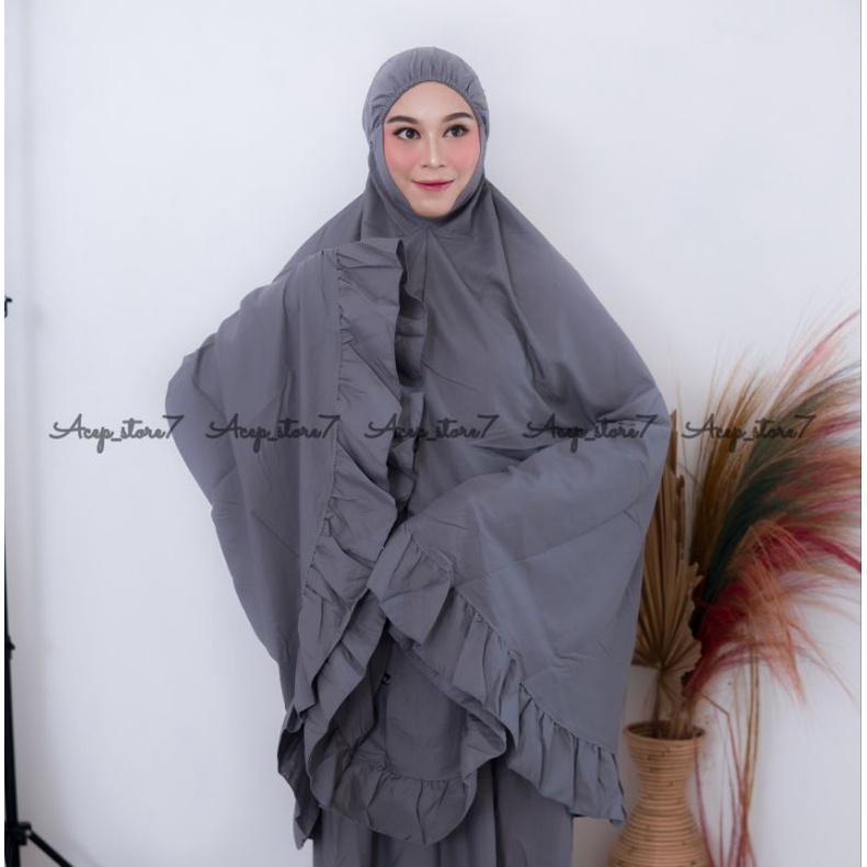 MUKENA KHADIJAH KRIWIL TERLARIS / MUKENA MURAH / MUKENA POLOS JUMBO