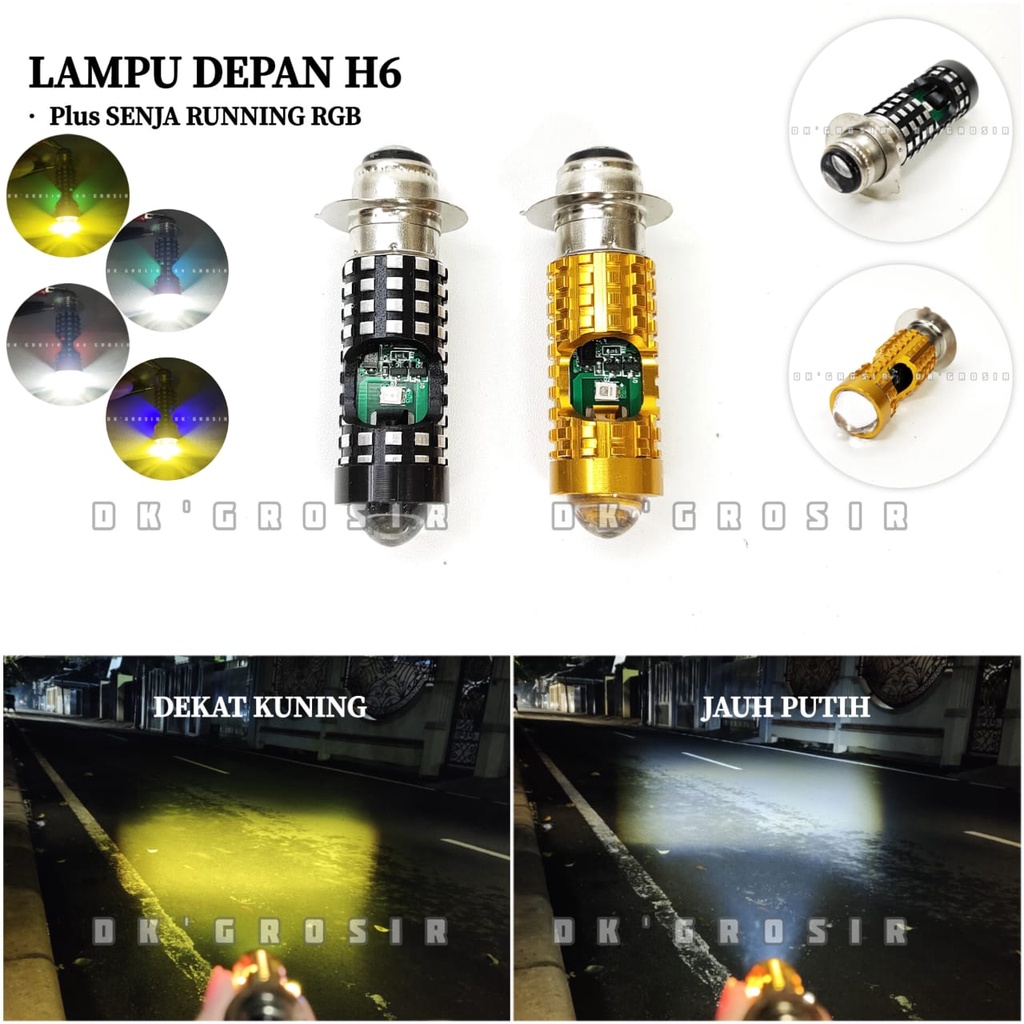 Jual Lampu Depan Led H Plus Senja Running Rgb Tipe Laser Lampu Utama Motor Bebek Matic