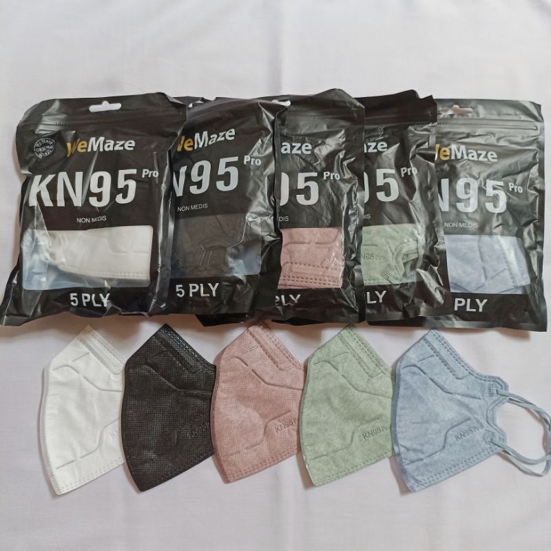 MASKER SOFTIES 3D MASK SURGICAL 4ply filter WEMAZE KN95 PRO 5PLY filtering half mask CCare KN95