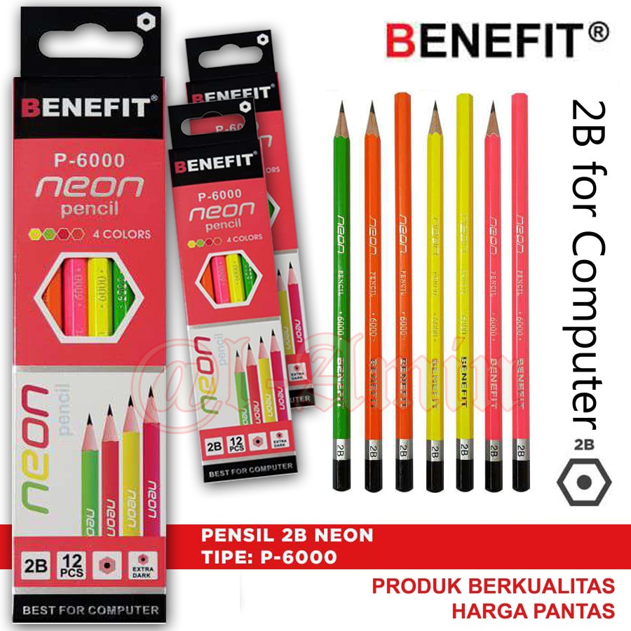 

Pensil 2B for Computer "BENEFIT" Warna Neon