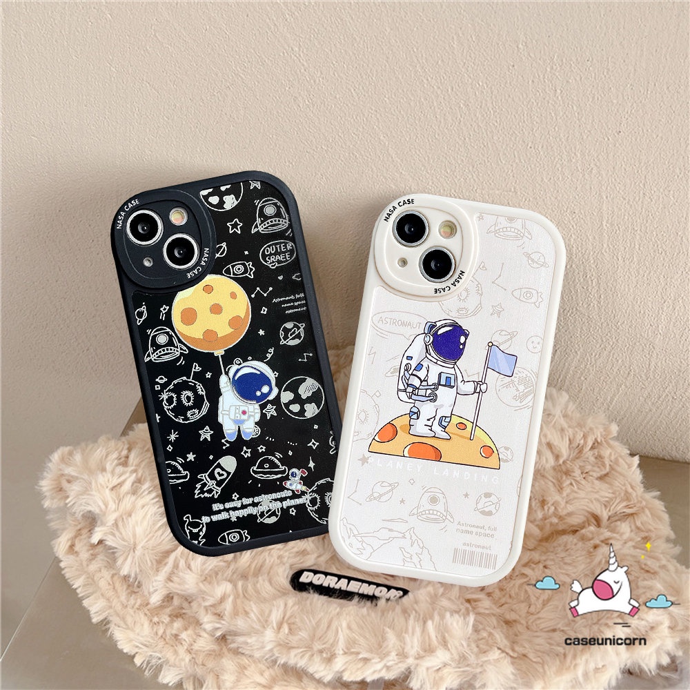 Case NASA Merk Trendy Realme C55 C25Y C53 C21Y C11 C15 C35 C25s C25 C12 C31 C17 C30 C21 C2 C3 C17 C20 10 Pro Plus 8 5 9i 8i 8Pro 6i 5i 6s 6 7i Kartun Astronot Luar Angkasa Lembut Sarung