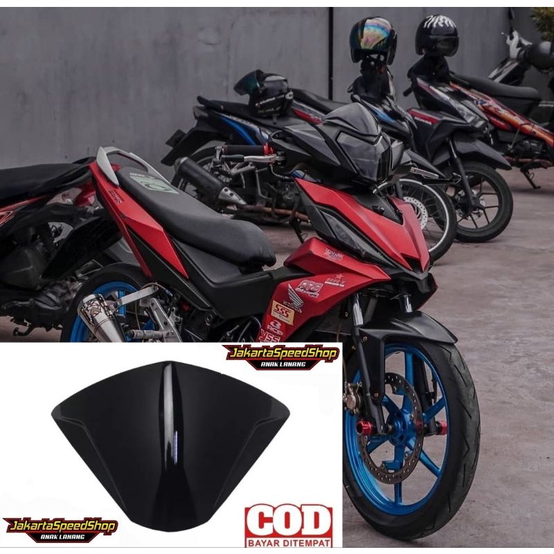 Visor variasi honda supra gtr 150 r bahan tebal anti pecah hitam kilap plus lem 3m double tape universal