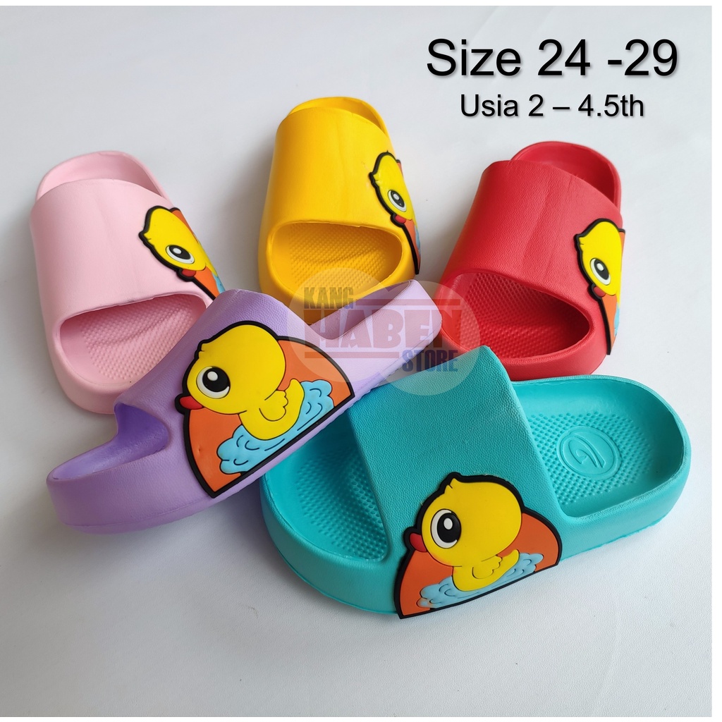 Sandal slop anak Cewek Cowok karakter bebek lucu ringan dan nyaman dipakai 386D DUCK