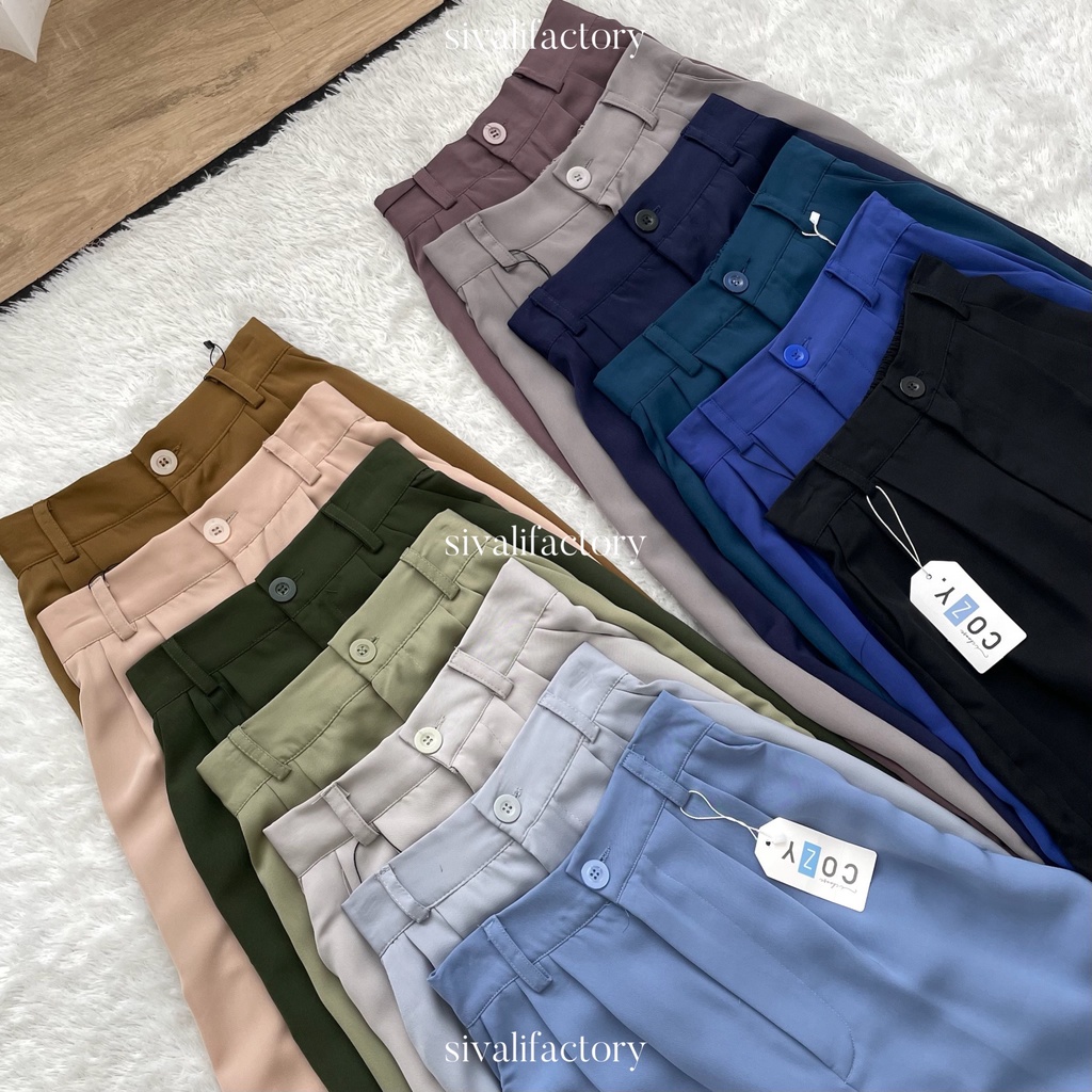 SIVALI Loose Pants 332 Trousers Wanita [PART 1] Celana Anti Kusut - Celana Kulot Wanita - Celana Kantor Formal / Casual