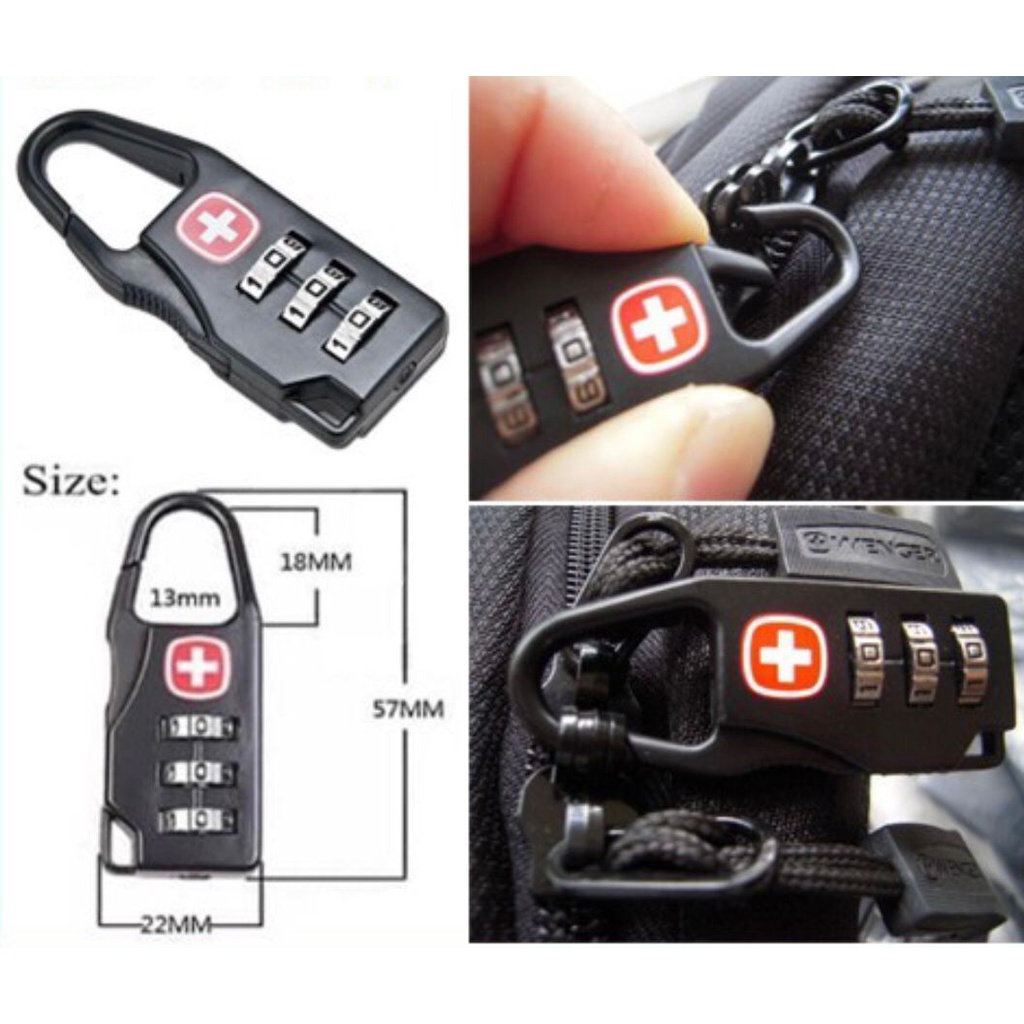 Gembok Koper Safety Lock Numeric Code Padlock Travel Bag Gembok Swiss Pengaman Kode Angka Pengunci Ransel Tas anti maling | GROSIRXPRESS