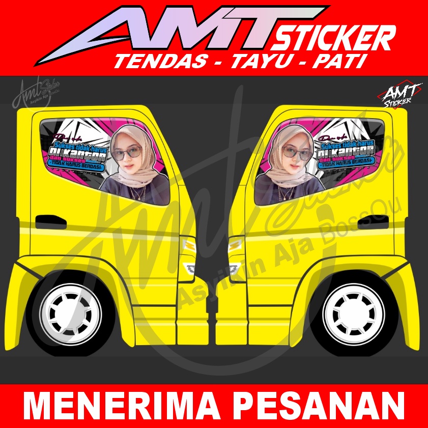 Jual Stiker One Way Kaca Samping Truk Canter Bisa Request Custom Shopee Indonesia