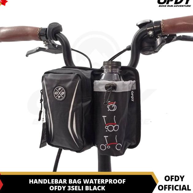 Tas Sepeda Stang Seli Handlebar Sepeda Lipat - 3Seli Hitam