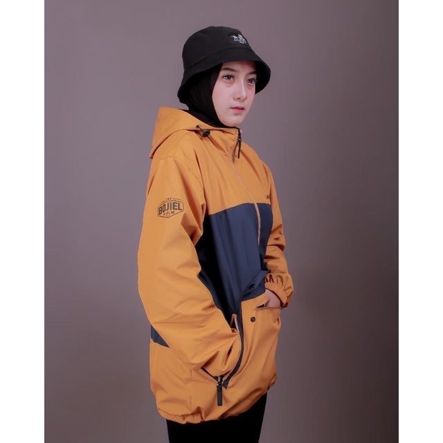 The Bojiel Daily - Orange Navy Jaket Cougle Jaket Parasut Jaket Pria Jaket Outdoor