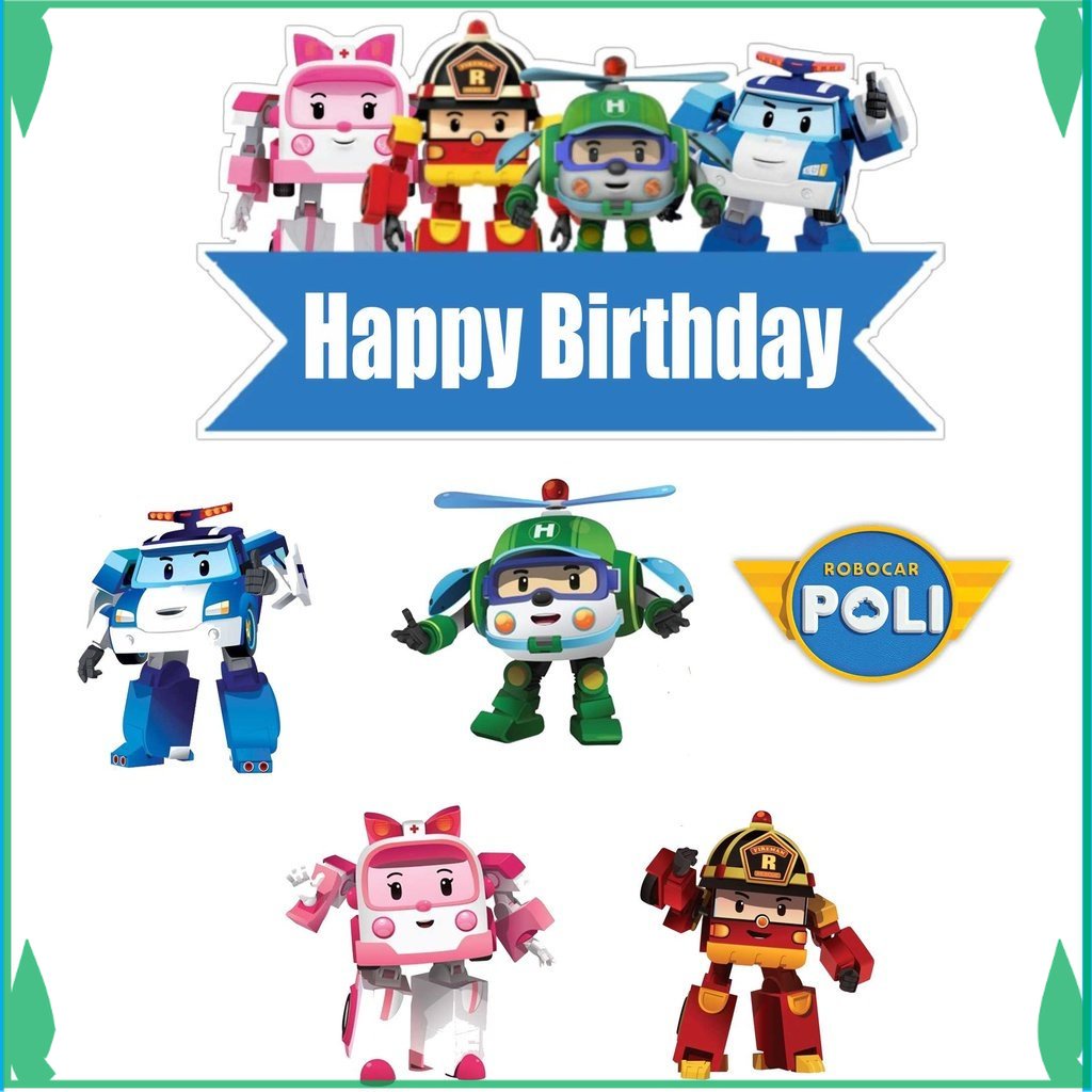 

TOPER KUE TOPPER CAKE ULANG TAHUN / HIASAN KUE CUSTOM ROBOCAR POLI FADHILSOUVENIR