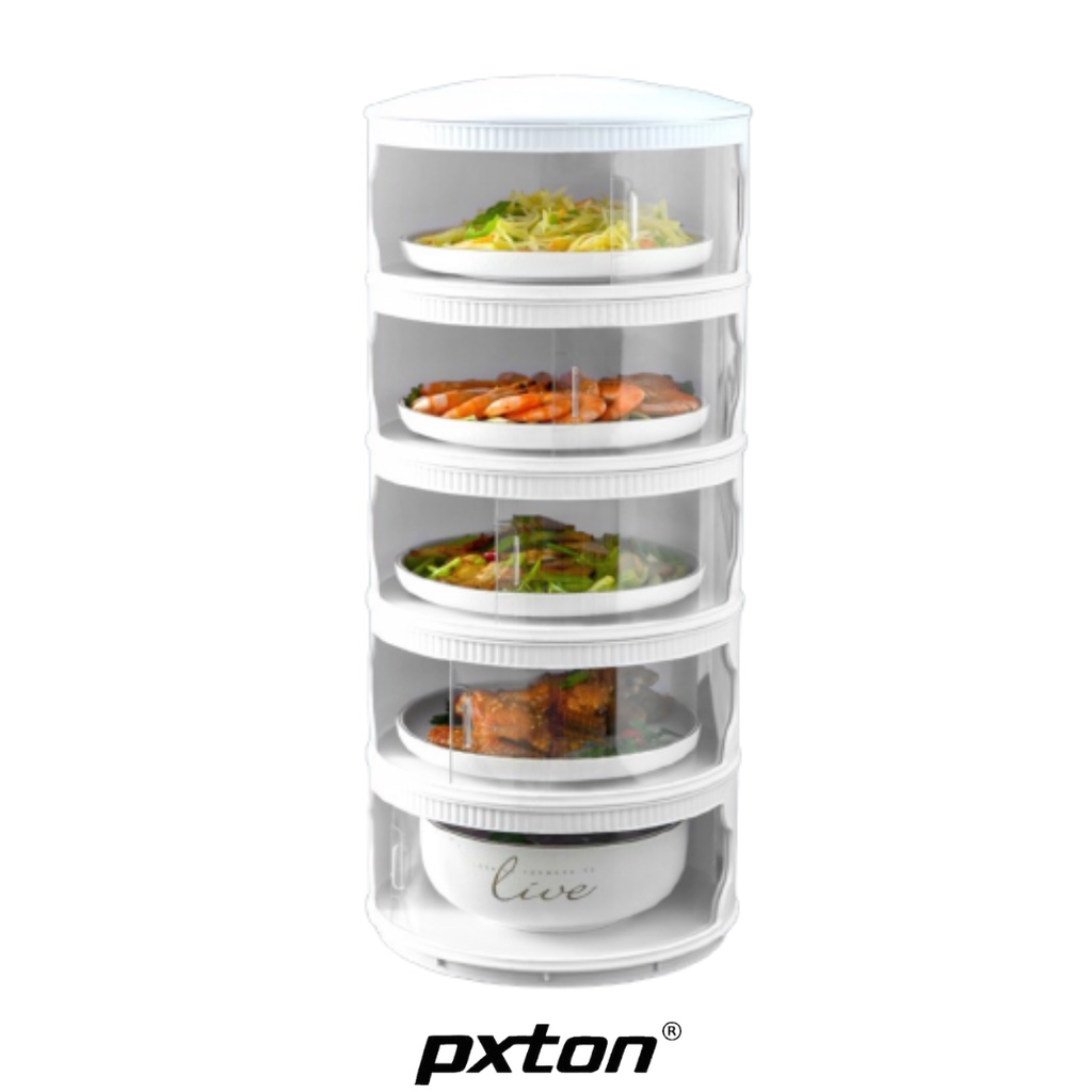 PXTON - MULTILAYER RAK PLASTIK PENYIMPANAN TEMPAT MAKANAN / FOOD STORAGE 4 SUSUN / TUDUNG SAJI /
