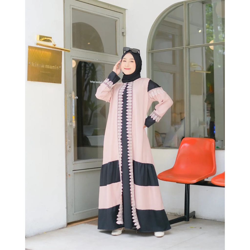 DRESS ABAYA - ZOLA ABAYA DRESS - DRESS KONDANGAN ABAYA HITAM REMAJA