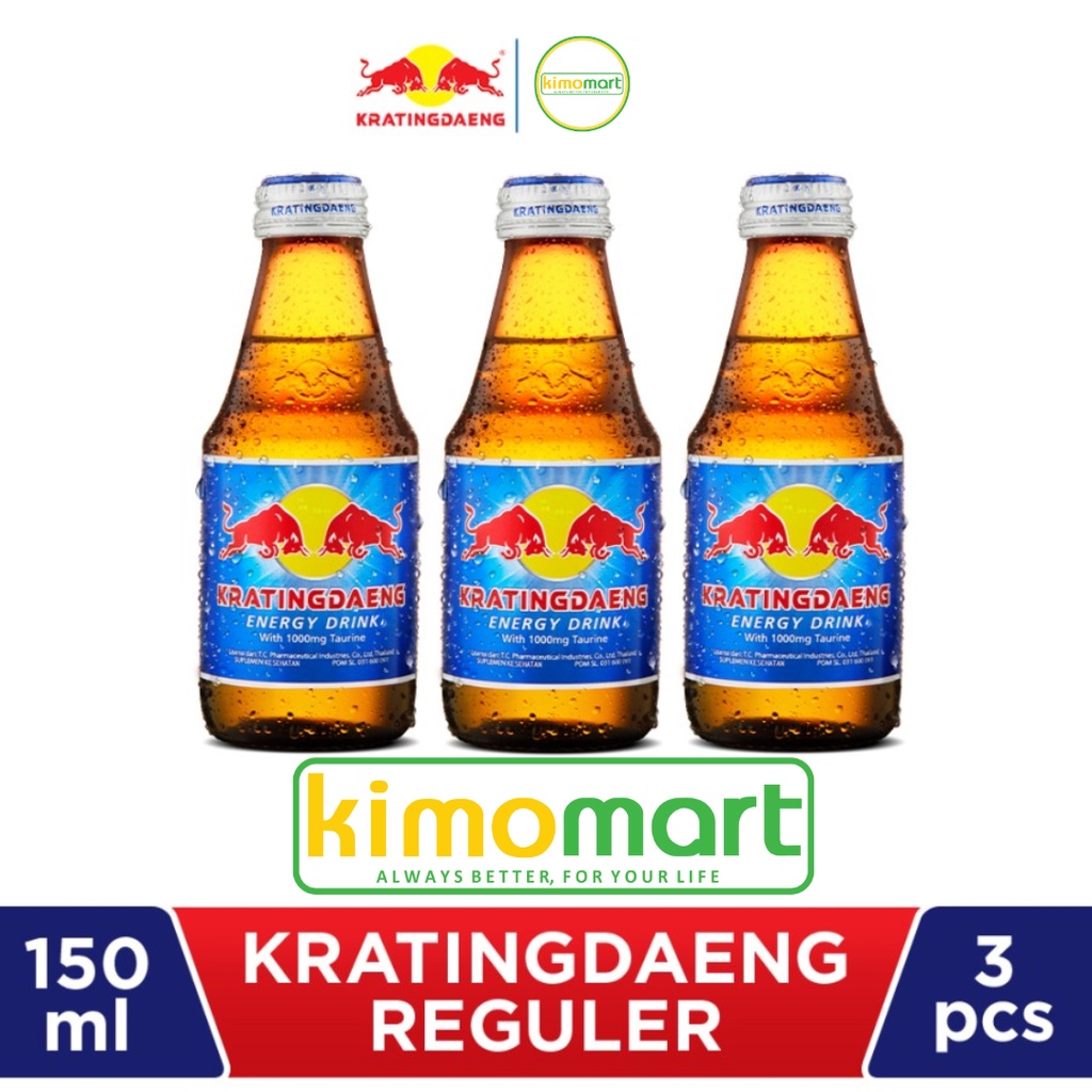 

kimomart - 3 Botol Kratingdaeng Regular Minuman Energi Kemasan 150ml