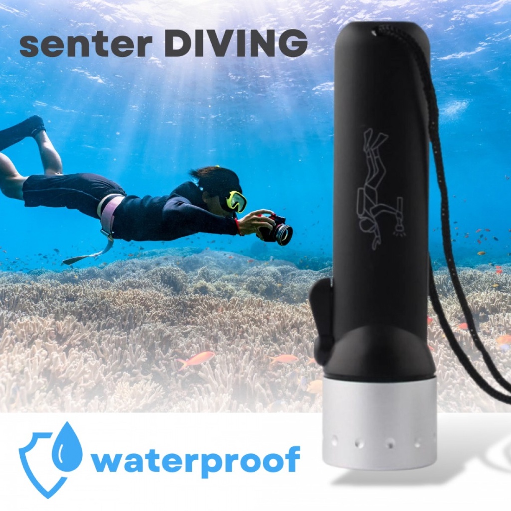 Senter Menyelam Bawah Air Scuba Diving Waterproof Q5 180 Lumens