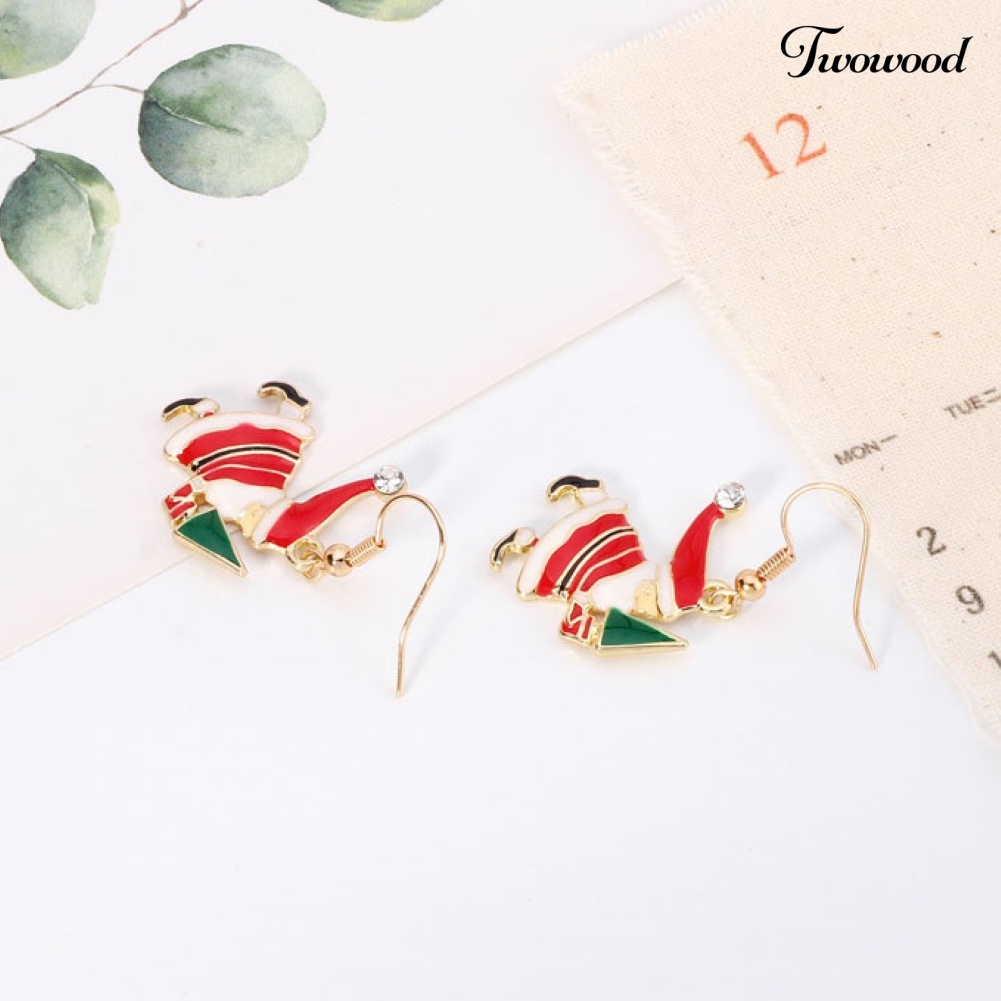 Anting Hook Liontin Santa Bahan Alloy Untuk Wanita