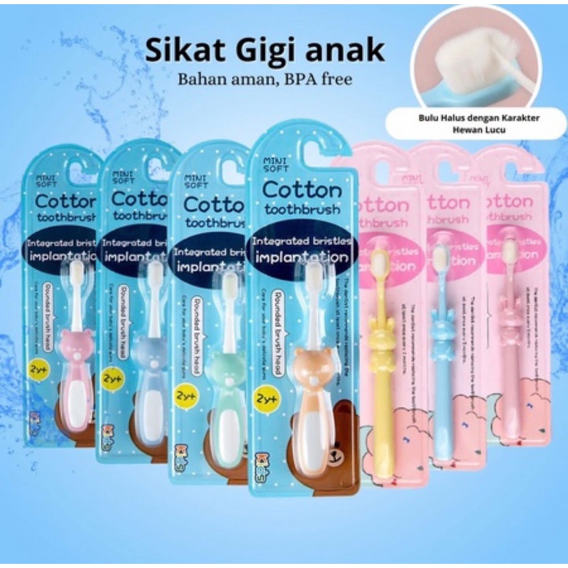 COTTON TOOTHBRUSH KIDS / SIKAT GIGI ANAK BAYI BULU HALUS / SIKAT GIGI ANAK KARAKTER HEWAN 0135